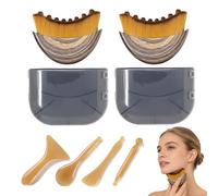 Spazzola per il viso linfatica, 2 pezzi di drenaggio linfatico viso con 4 bacchette di bellezza, strumento per la spazzola a secco, per alleviare lo stress e alleviare la fatica