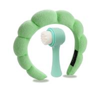 Spazzola per il viso + set per capelli Skincare - Spazzola per la pulizia del viso dopo lo sport per la cura quotidiana della pelle, set regalo per ragazze e donne, verde