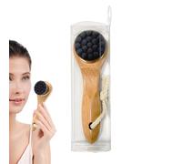 Spazzola per il viso - Spazzola per la pulizia con funzione esfoliante - Setole naturali con manico in legno Exfoliator strumento massaggiante per la pelle morbida e brillante da uomo e da donna