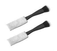 Spazzola per interni 2 in 1 con punta in pile di corallo per aree difficili da raggiungere e setole morbide in nylon per rimuovere la polvere (nero)