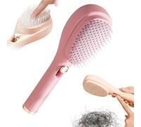 Spazzola per la cura dei capelli senza sforzo, design a pressione e setole morbide, massaggio del cuoio capelluto e strumento di rimozione dei peli con un clic, accessorio quotidiano per la cura dei