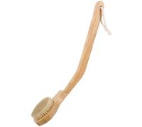 Spazzola per La Doccia con Manico Lungo E Curvo, Spazzola per La Schiena in bambù con Setole Dure E Morbide, con Corda per Appenderla(Original color-40 * 8.4cm)