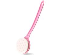 Spazzola per la doccia, Spazzola da bagno for massaggio alla schiena con manico staccabile Multicolor 35,2x10 cm(Pink)