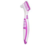 Spazzola per la pulizia dei denti finti, spazzola per protesi, spazzolino portatile a doppia faccia, rimozione dei batteri della placca pulizia efficace, previene il calcolo dentale per la pulizia dei denti falsi