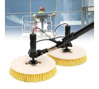 Spazzola per la Pulizia dei Pannelli solari - Kit con Asta telescopica e Doppia Testina per Una Pulizia Efficace dei Pannelli fotovoltaici, per Uso Domestico.
