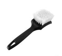 Spazzola per la pulizia dei pneumatici dell'auto con setole morbide e manico ergonomico per dettagli sul cerchione di auto, camion, moto e camper (capelli bianchi)