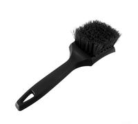 Spazzola per la pulizia dei pneumatici dell'auto con setole morbide e manico ergonomico per dettagli sul cerchione di auto, camion, moto e camper (capelli neri)