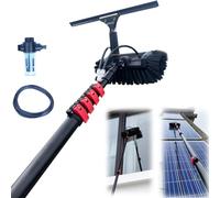 Spazzola per la pulizia dei vetri con asta telescopica per pannello solare e pulizia finestre, alimentazione dell'acqua con tubo estensibile fino a 10,8 m