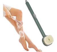 Spazzola per la pulizia del bagno con manico lungo con dispenser di sapone, spazzola per bagno liquido, scrubber per la schiena per doccia, morbida spugna esfoliante per il corpo (verde)