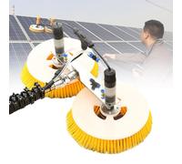 Spazzola per la pulizia del pannello solare elettrico asta telescopica 7,5 m Strumento per la pulizia dello spruzzatore automatico dell'acqua a doppio disco, spazzola speciale per l'acqua del tetto