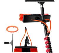 Spazzola per la pulizia del pannello solare estensibile con tergivetro testa da 35 cm 6 m/20FT aste per la pulizia delle finestre per tetti di serre efficienti apparecchiature di pulizia del pannello