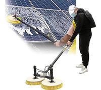 Spazzola per la pulizia del pannello solare, lunghezza regolabile, doppia testina, design a risparmio idrico, strumento di lavaggio esterno, pulizia efficiente per 500-750 m³ all'ora