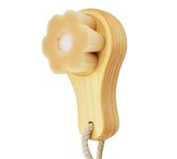 Spazzola per la pulizia del viso in legno, spazzola di bellezza per la pulizia del viso, a prova di odore, spazzola per il lavaggio dei pori del viso a forma di di prugna con setole morbide,