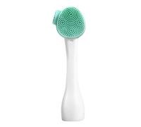 Spazzola per la pulizia del viso in silicone, spazzola esfoliante per massaggio viso, testa singola, verde bianco, 1 testa