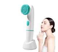 Spazzola per la pulizia del viso, scrubber elettrico per il viso con tecnologia a vibrazioni, strumento per la cura della pelle, strumento per la cura della pelle, spazzola ad ultrasuoni con 2 testine