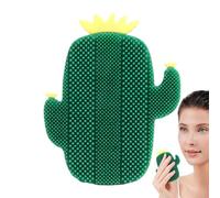 Spazzola per la pulizia del viso, scrubber manuale in silicone, morbida spazzola per il viso a forma di cactus, per viaggi, viaggi d'affari, uso quotidiano, casa
