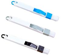 Spazzola per la pulizia delle crepe del vetro, confezione da 3 piccoli 2 in 1 Spazzola per la pulizia della tastiera, mini cucchiaio e spazzola per porte scorrevoli, linee di piastrelle, tende