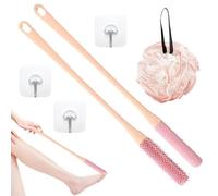 Spazzola per la pulizia delle dita - Purificatore del piede in silicone nella doccia, design a manico lungo, impugnatura ergonomica morbida | Strumento da bagno per raggiungere tra le punte, un