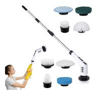 Spazzola per la pulizia delle piastrelle della doccia - Strofinatore multifunzione per piastrelle a manico lungo | Accessorio antiscivolo con raschietto e spolverino per lavello, cucina, casa, parete