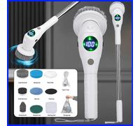 Spazzola per la pulizia elettrica spazzola da cucina per bagno pulizia 8-in-1 multifunzionale con luce notturna a LED spazzola girevole per uso domestico