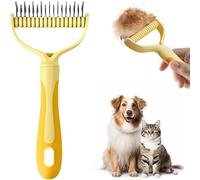 Spazzola per la rimozione dei nodi, pettine doppio per il sottopelo, depilatorio manuale, riutilizzabile e lavabile, riduce la perdita di pelo del 95% per tutti gli animali