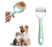 Spazzola per la rimozione dei nodi, pettine doppio per il sottopelo, depilatorio manuale, riutilizzabile e lavabile, riduce la perdita di pelo del 95% per tutti gli animali