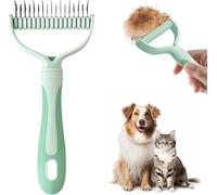 Spazzola per la rimozione dei nodi, pettine doppio per il sottopelo, depilatorio manuale, riutilizzabile e lavabile, riduce la perdita di pelo del 95% per tutti gli animali