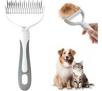 Spazzola per la rimozione dei nodi, pettine doppio per il sottopelo, depilatorio manuale, riutilizzabile e lavabile, riduce la perdita di pelo del 95% per tutti gli animali