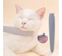 Spazzola per la toelettatura della lingua del gatto, in plastica, rosa/grigio, design a doppia funzione, 3,7 x 22 cm, 86 g, 1 pezzo, migliora il legame con il tuo felino