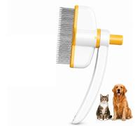 Spazzola per la toelettatura di cani e gatti, facile da pulire e autopulente, testa girevole a 360°, rilascio dei peli one-touch, punte morbide arrotondate, sicura sulla pelle, testa larga per una