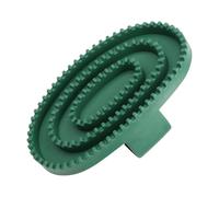 Spazzola per lavaggio cavalli per la cura della stalla, L | Curry Groomer in silicone, forma ovale, denti flessibili, manipolazione con anello per le dita