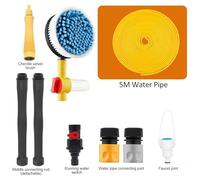 Spazzola per lavaggio in auto trasparente maniglia lunga kit in schiuma automatica con spazzola d'acqua 2 pc di collegamento dell'interruttore d'acqua di corrente 2 pcs