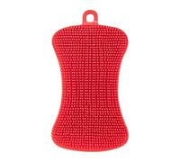 Spazzola per lavastoviglie in silicone, antibatterica in silicone per uso alimentare, per lavare verdure, frutta e stoviglie, 1 pezzo da 3,53 pollici, rosso brillante