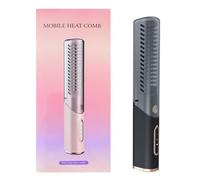 Spazzola per lisciare i capelli portatile - Pettine antiscottatura | Styling arricciacapelli ricaricabile tramite USB per viaggi, mini piastra elettrica riscaldata in ceramica senza fili