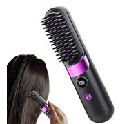 Spazzola Per Lisciare I Capelli Senza Fili - Pettine Caldo Portatile Ricaricabile Tramite USB Con 4 Impostazioni Di Temperatura, Strumento Per Lo Styling Riscaldante In Ceramica Antiscottatura Per Via