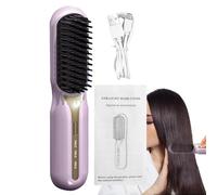 Spazzola Per Lisciare I Capelli Senza Fili | Spazzola Lisciante In Ceramica A Riscaldamento Rapido | 3 Riscaldamento Portatile Brusheo Hair Pro Con Ioni Negativi | Spazzola Lisciante Ricaricabile Da D
