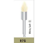 Spazzola per lucidatura dentale. RA Testa Punta Bianca Morbida R7G Capra Capelli