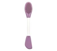 Spazzola per maschera facciale in silicone a doppia faccia, per la pulizia dei pori e lo strumento applicatore per maschera (4 colori: lavanda, verde primaverile, rosa pesca, beige) (viola taro)