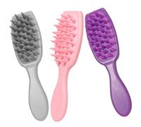 Spazzola per Massaggio Capelluto, Shampoo, 3 Pezzi Abs Silicone | Design Multifunzione Portatile, Leggera e Delicata, per Chioma, Uso Familiare, Pulizia Quotidiana