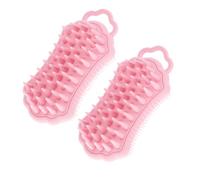 Spazzola per Massaggio Cuoio Capelluto in Silicone 2 Pezzi Rosa | Design Ergonomico, per Doccia e Uso Domestico, Aiuta a Rimuovere Sporco, Adatta a Chioma e Pelle