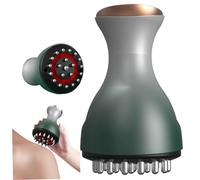 Spazzola per massaggio meridiano Massaggiatori elettrici a 35 livelli con microcorrente di calore lenitivo e luce rossa Spazzola meridiana portatile per collo, schiena e spalle Verde