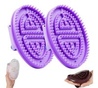 Spazzola per massaggio, spazzola Meridiana per massaggi corpo, spazzole meridiane, spazzole per massaggio completo del corpo, set di pennelli per uso quotidiano a casa e bagno spa (2 pezzi, viola)
