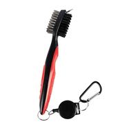 Spazzola per mazze da golf, a doppia faccia, con moschettone, pratico pulitore per palline da golf, putter e scanalature