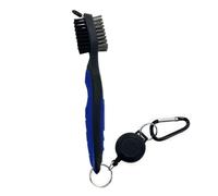 Spazzola per mazze da golf, a doppia faccia, con moschettone, pratico pulitore per palline da golf, putter e scanalature