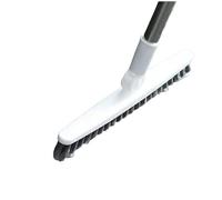 Spazzola Per Pavimenti con Manico Lungo, Raschietto 2 in 1 E Spazzola con Setole Rigide Per Lavori Pesanti Per La Pulizia di Doccia, Bagno, Patio, Garage, Cucina(Avorio)