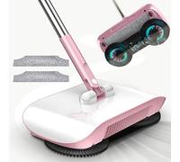 Spazzola per pavimenti in legno duro, pavimenti in legno, piastrelle in laminato, piccola scopa portatile per pulire i peli di animali domestici, aspirapolvere manuale a spinta senza rumore, non