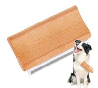 Spazzola per peli di cani, con manico in legno per cani e gatti, spazzola per rimuovere i peli sciolti, sottopelo e tappetini, aggrovigliata per pelli sensibili di gatti di taglia media.