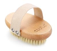 Spazzola per Pelle Secca, Spazzole Esfolianti per il Corpo, Bagno e Doccia con Legno di Faggio Biologico, Utile per Massaggi Cellulite con Setole Naturali di Cinghiale, Unisex, Forma Ovale