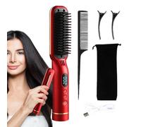 Spazzola per piastra per capelli senza fili, piastra per capelli da viaggio - Piastra per capelli ricaricabile tramite USB | Pettine elettrico per styling a 3 livelli di temperatura, pettine a riscald