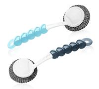 Spazzola per piatti in acciaio inossidabile con manico,Spazzola lavapiatti,spazzole in acciaio per la pulizia di piatti Pentole, padelle, griglie, lavelli, accessori per lavare i piatti